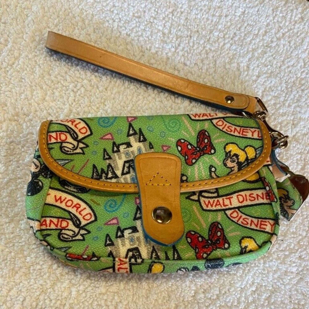 Dooney & Bourke Disney World Wristlet Handbag Green Colored